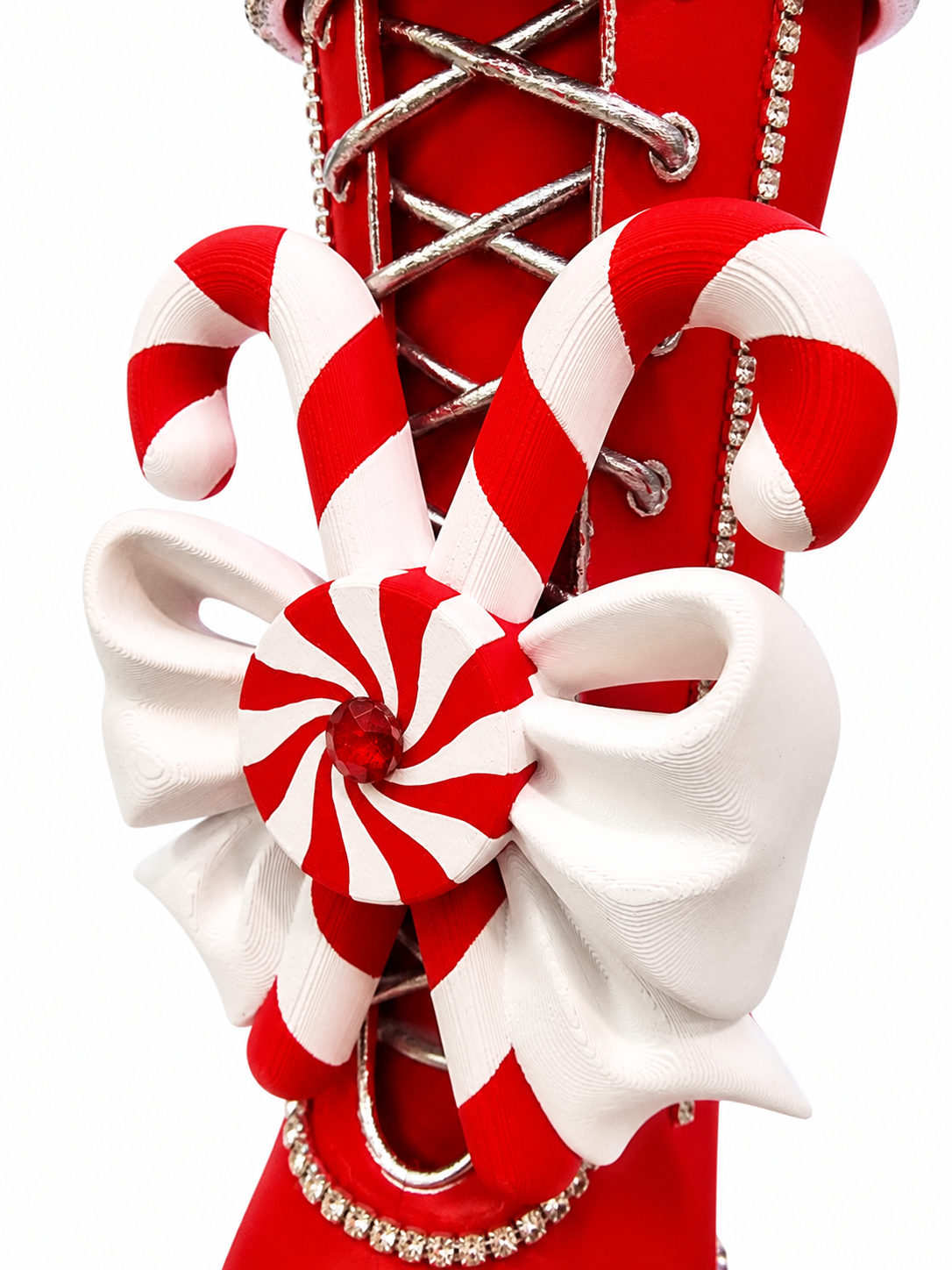 Candy Cane Couture Christmas Boot