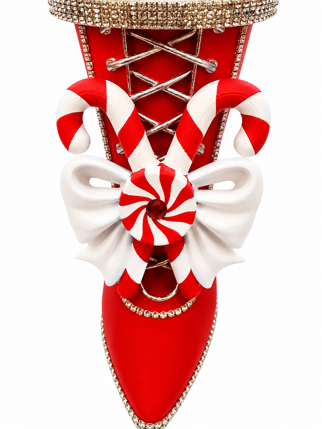 Candy Cane Couture Christmas Boot
