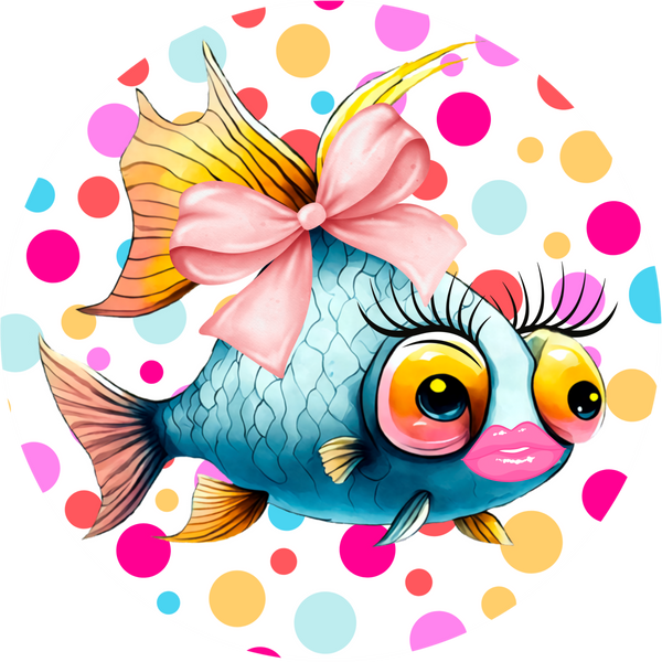 Fancy Fish with Polka Dots Sublimated Wreath Sign – MilandDil Designs