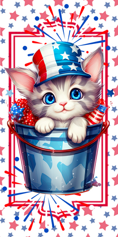 Patriotic Kitten in a Bucket Sublimated Sign