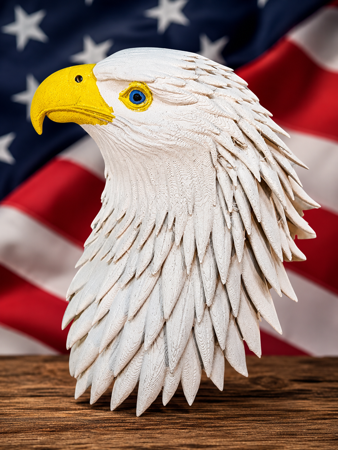 Left-Facing Bald Eagle Head Wreath Attachment | Patriotic 3D Printed Americana Decor | Memorial Day | Fourth of July | Veterans Day
