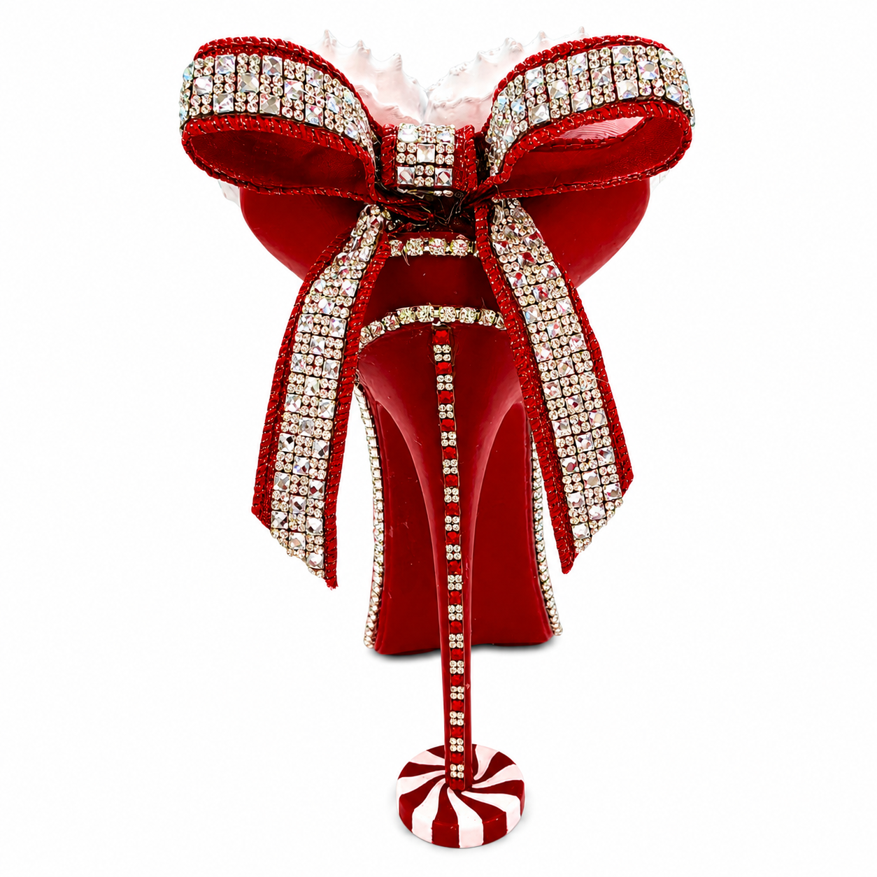 Peppermint Kiss Christmas Stiletto | 3D Printed Holiday Floral Container