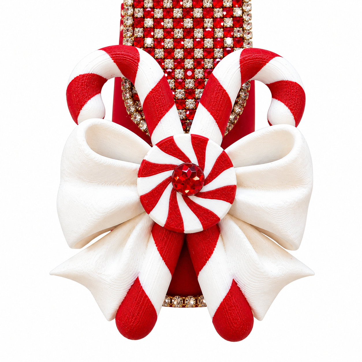 Peppermint Kiss Christmas Stiletto | 3D Printed Holiday Floral Container