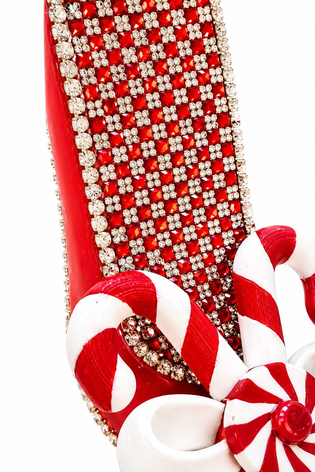 Peppermint Kiss Christmas Stiletto | 3D Printed Holiday Floral Container