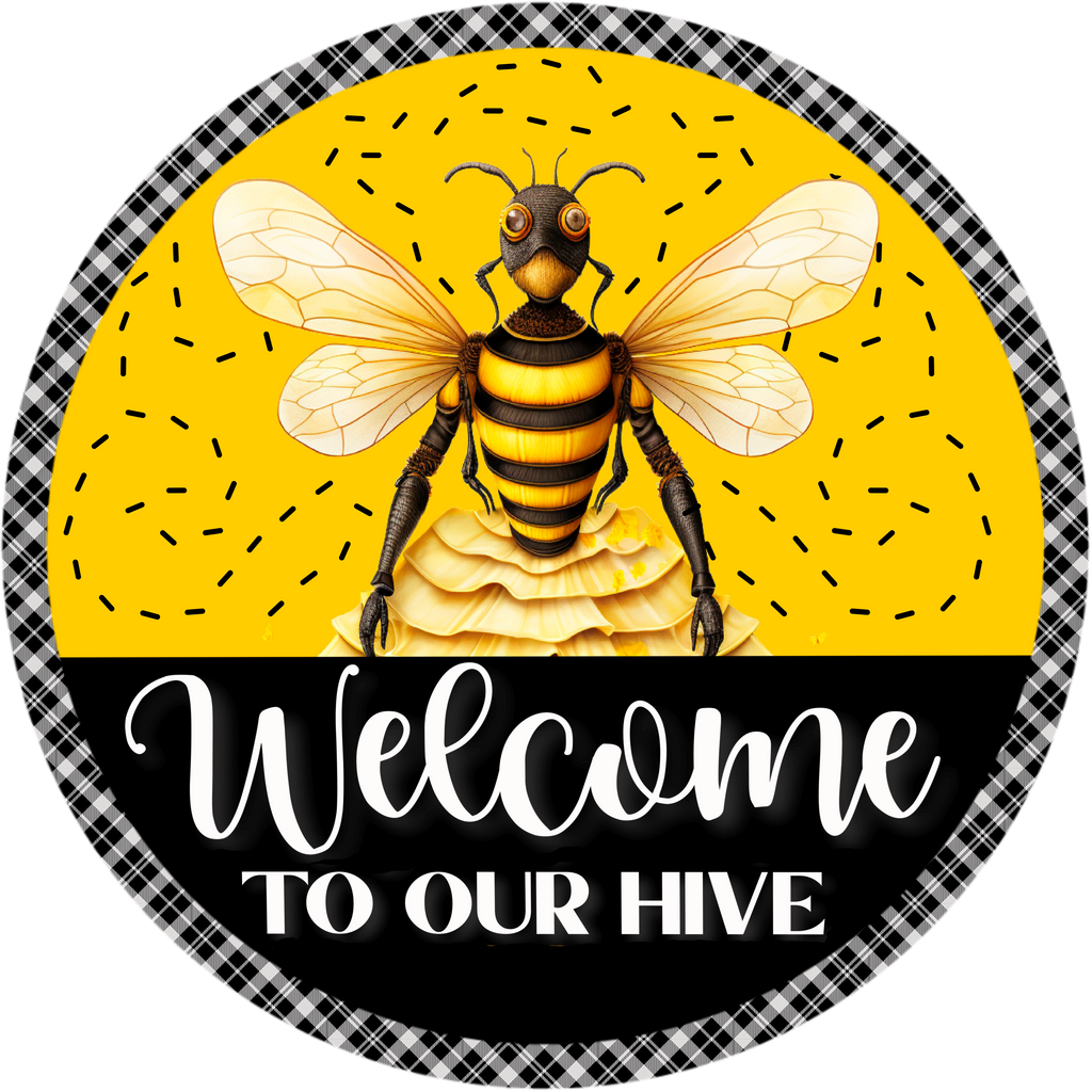 Welcome to our Hive Wreath Sign