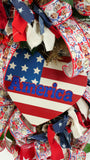 Patriotic America Heart Swag
