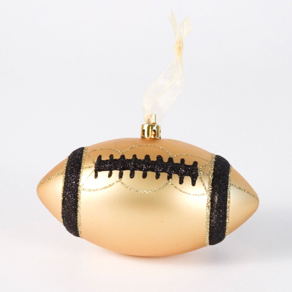 Black and Gold Football Ornament