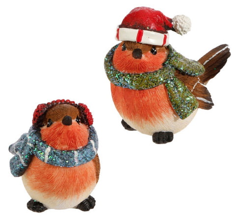 Robins with Hat and Scarf Set