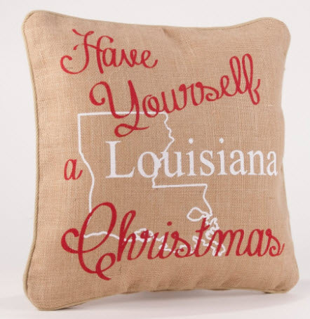 Have Yourself a Louisiana Christmas Pillow