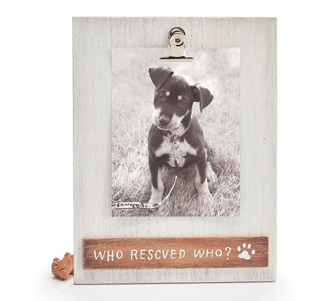 Who Rescued Who Pet Frame with Clip
