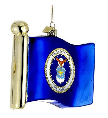 United States Air Force Glass Flag Christmas Tree Ornament