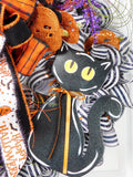 Black Cat Deco Mesh Wreath