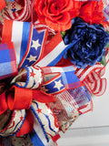 Double Terri Bow Patriotic Wreath