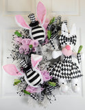 Harlequin Grapevine Easter Bunny Wreath