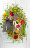 Rooster on a Box Wreath