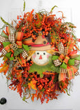 Berried Scarecrow Double Bow Wreath
