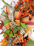Berried Scarecrow Double Bow Wreath