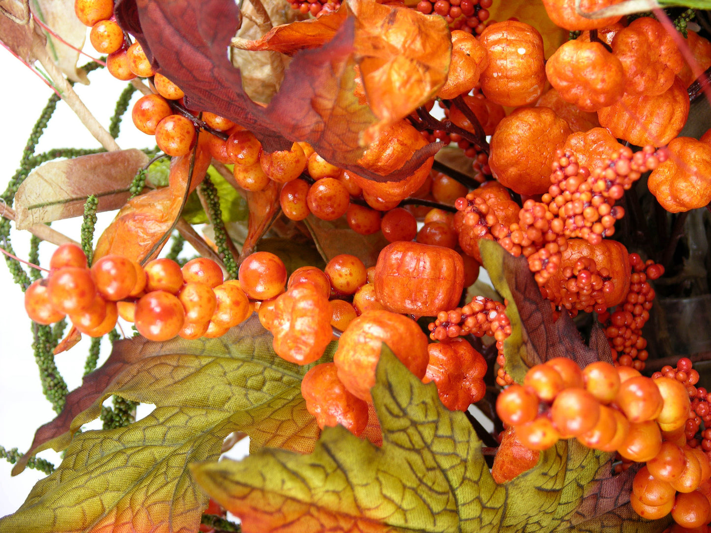Berried Scarecrow Fall Wreath with Pumpkin Stems and Double Terri Bows - Designer Series