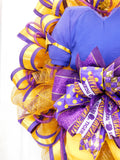 Purple and Gold Football Player Wreath