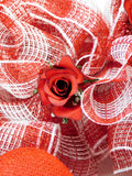Ruffled Deco Mesh Valentine Wreath