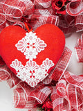 Ruffled Deco Mesh Valentine Wreath