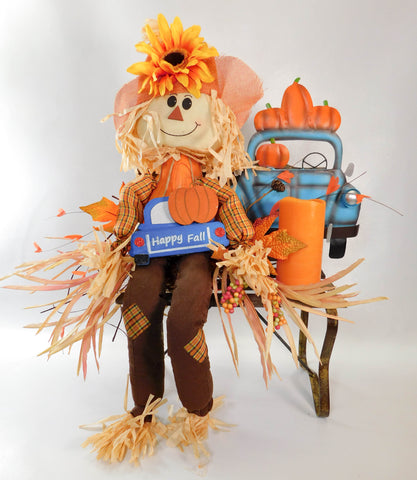 Scarecrow on Bench Fall Arrangement