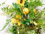 Lemons and Sunflower Mossy Basket
