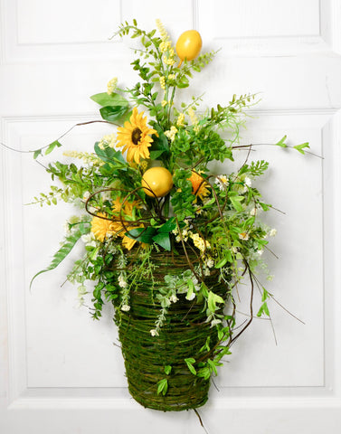 Lemons and Sunflower Mossy Basket