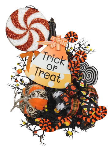 Candy Corn Trick or Treat Witch Hat