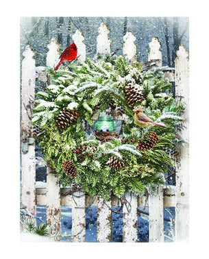 Lighted Winter Garden Gate