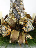 Christmas Cheetah Candle Centerpiece