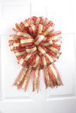 Red Gold Tree Bow Topper