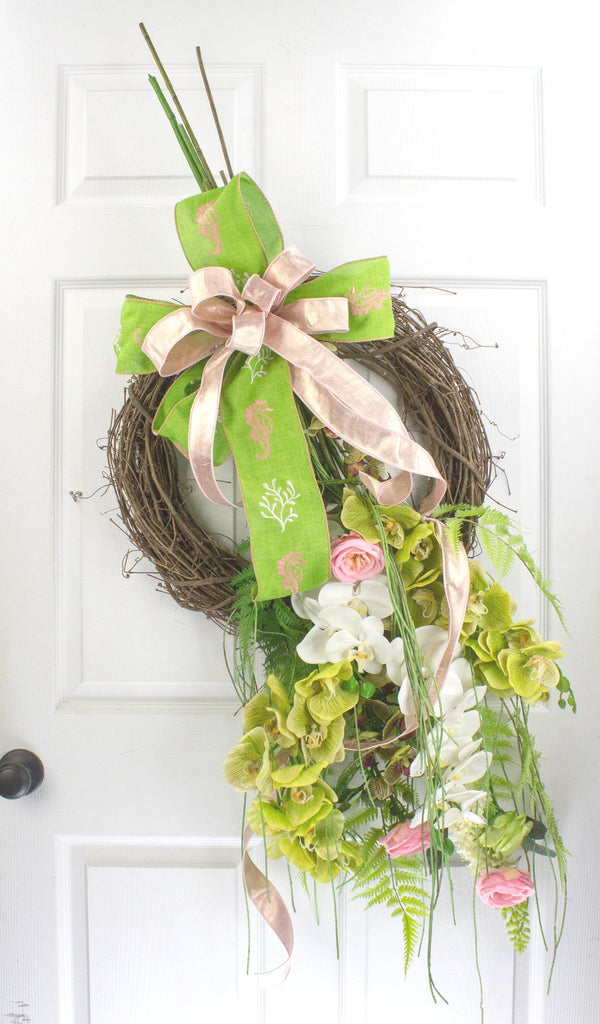 Summer Tropical Orchid Wreath