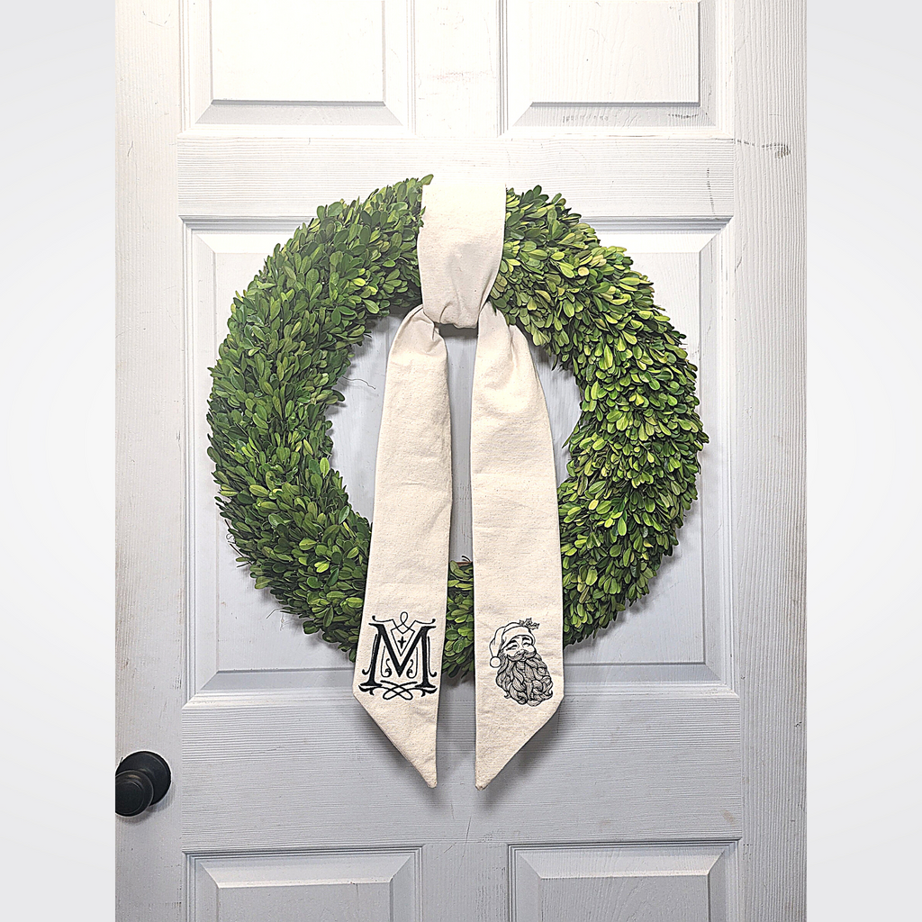 Canvas Monogrammed Wreath Sash – MilandDil Designs