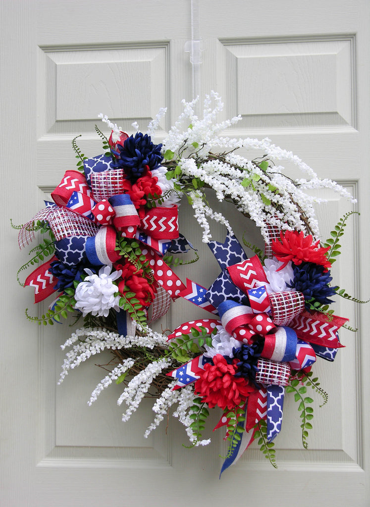 Double Bow Patriotic Wreath