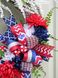 Double Bow Patriotic Wreath