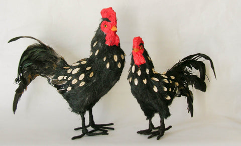 Jute and Woodchip Black Rooster