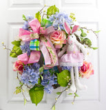 Pastel Hydrangea Bunny Wreath