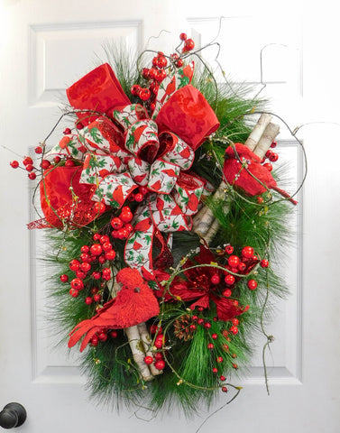 Christmas Pine Cardinal Wreath